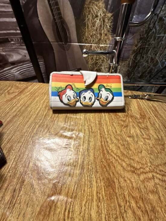 Disney Handbags - Disney Parks Huey, Dewey, and Louie Rainbow Striped Zip Wallet